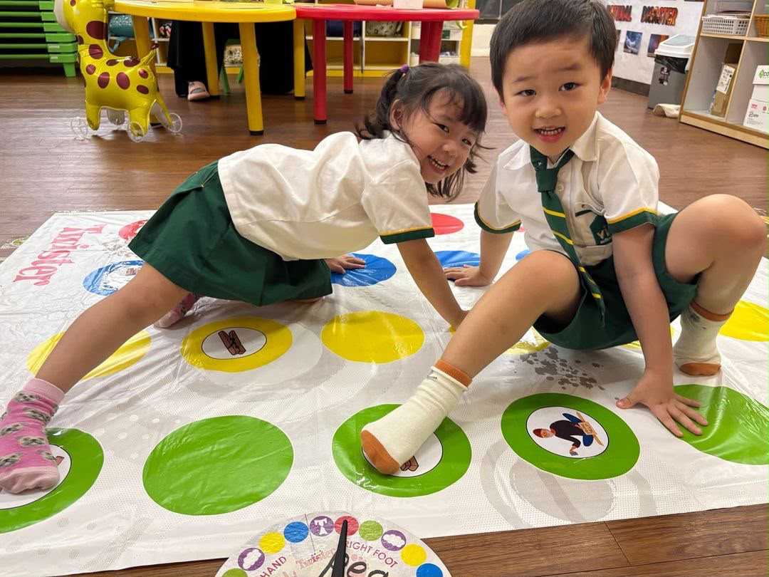 cheerful kids play learning